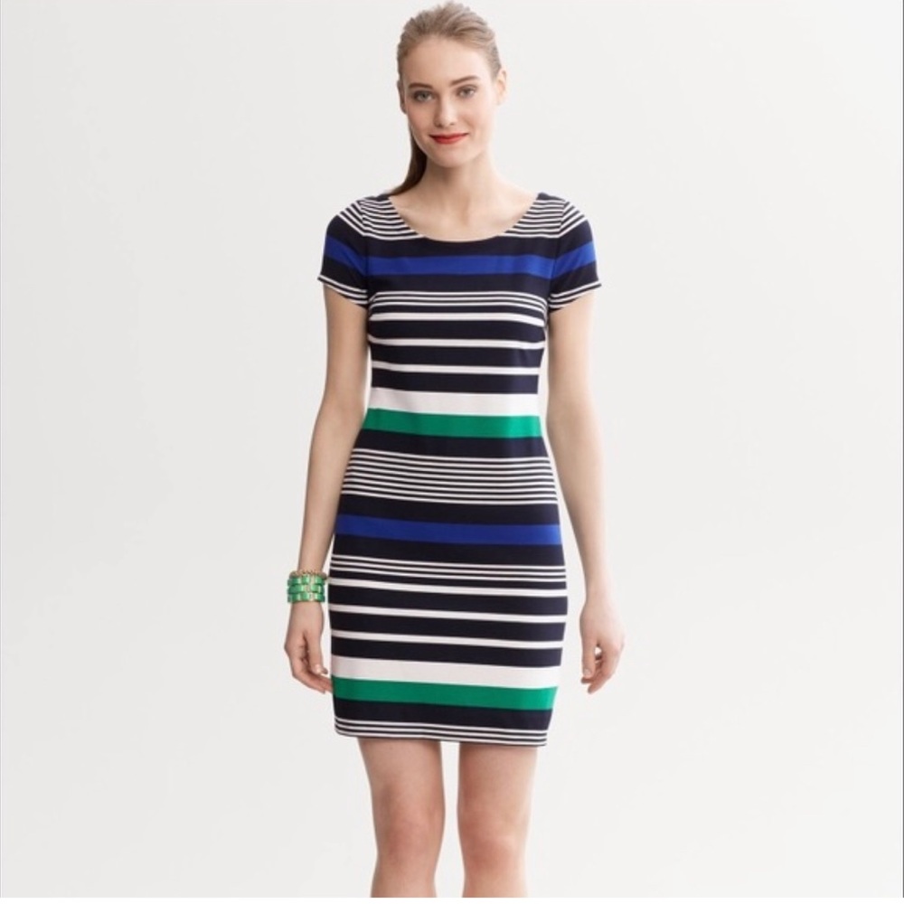 Multi colored striped banana republic dress